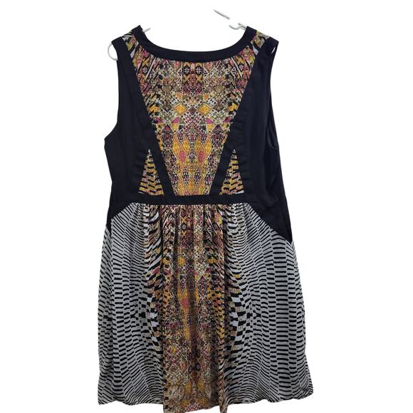 Lane Bryant Size 20 Black Gold Midi Shear With Lining Dress 3525-1078 - Picture 4 of 5